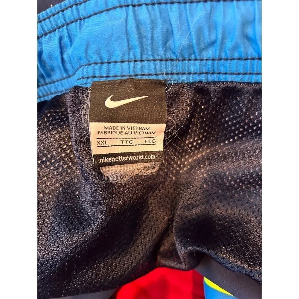 Nike Swim Trunks‎ XXL Men's Navy Blue Colorblock Mesh Lined Board Shorts